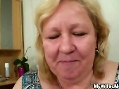 "Fat mother-in-law rides his cheating cock"