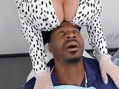 Black patient manages to fuck busty doctor and her assistant